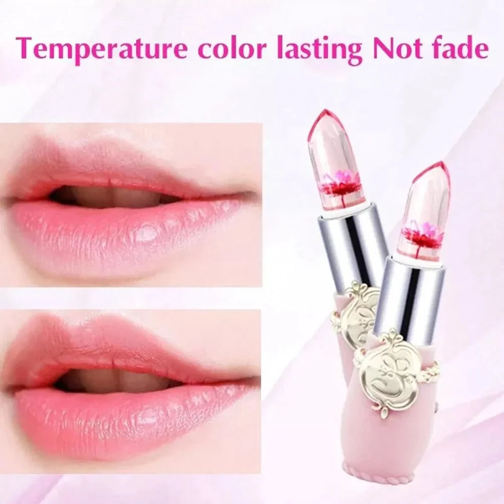 Minfei Waterproof Flower Jelly Crystal Color Changing Moistening Lipstick #03
